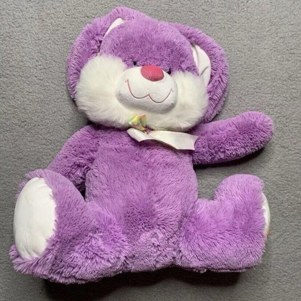 DanDee Bunny Rabbit Plush‎ Stuffed Animal Large 28” Purple Carrot Foot Easter